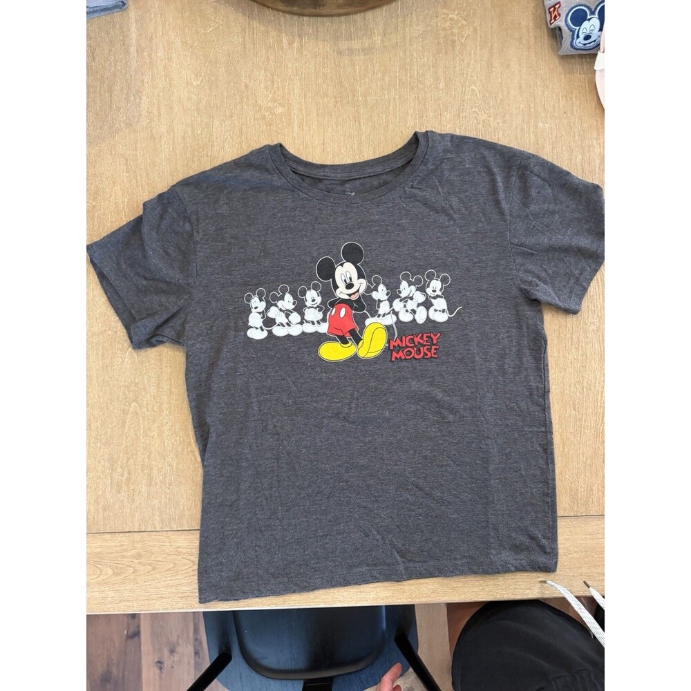 Disney Mickey Mouse Graphic T-Shirt Charcoal Gray Size Medium
